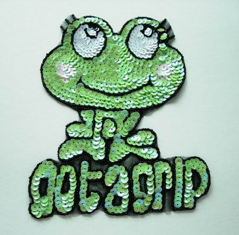CT30 Keroppi Frog Sequin Beaded Applique Motif CT30 Keroppi Frog Sequin Beaded Applique Motif